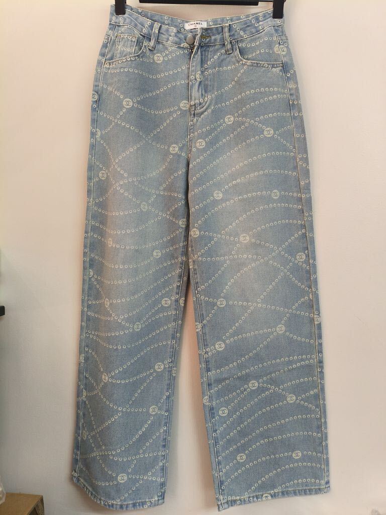 Chanel Mavi Baskılı Jean — görsel 2/3