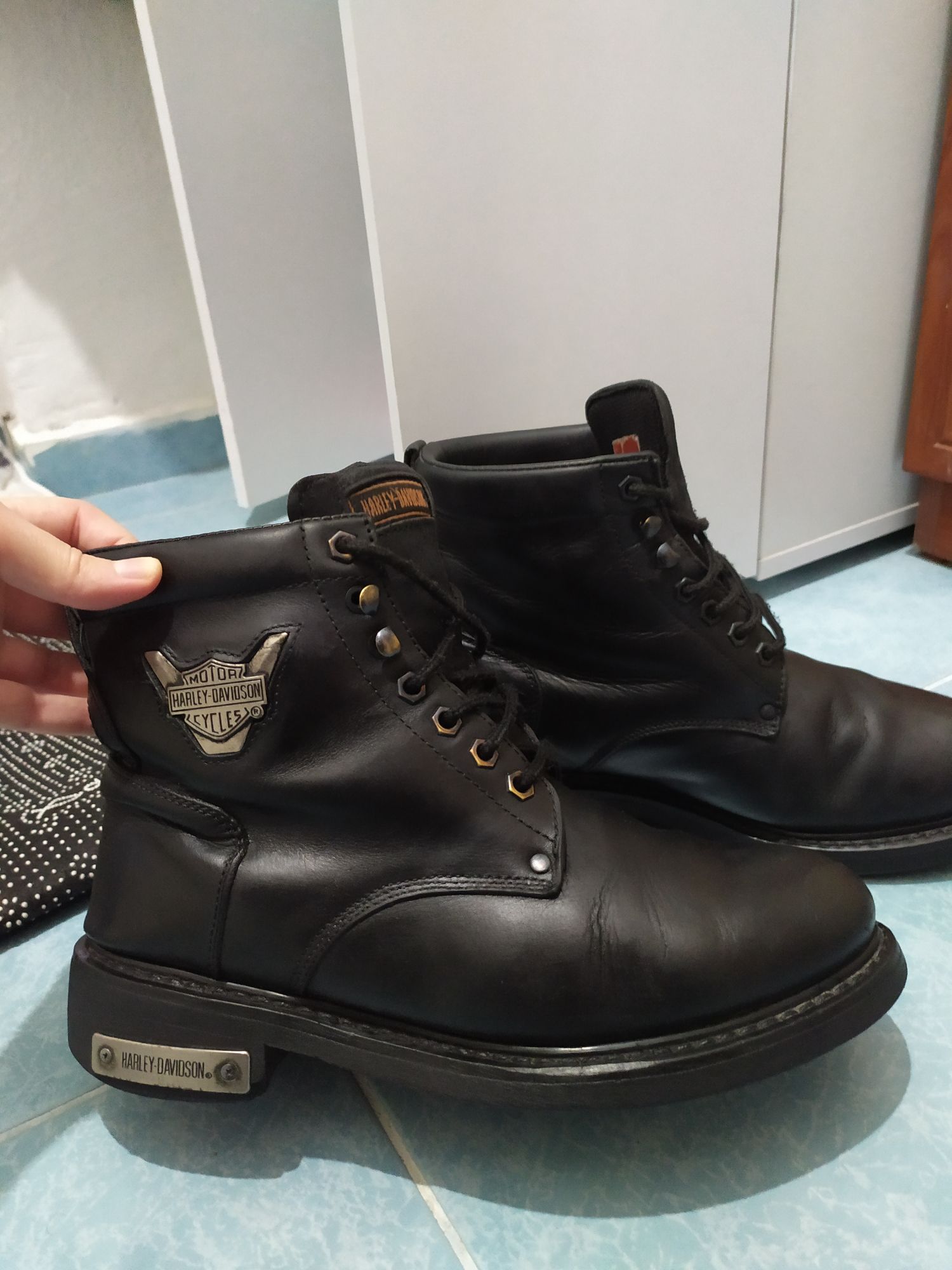 Harley Davidson siyah erkek deri bot — görsel 3/8