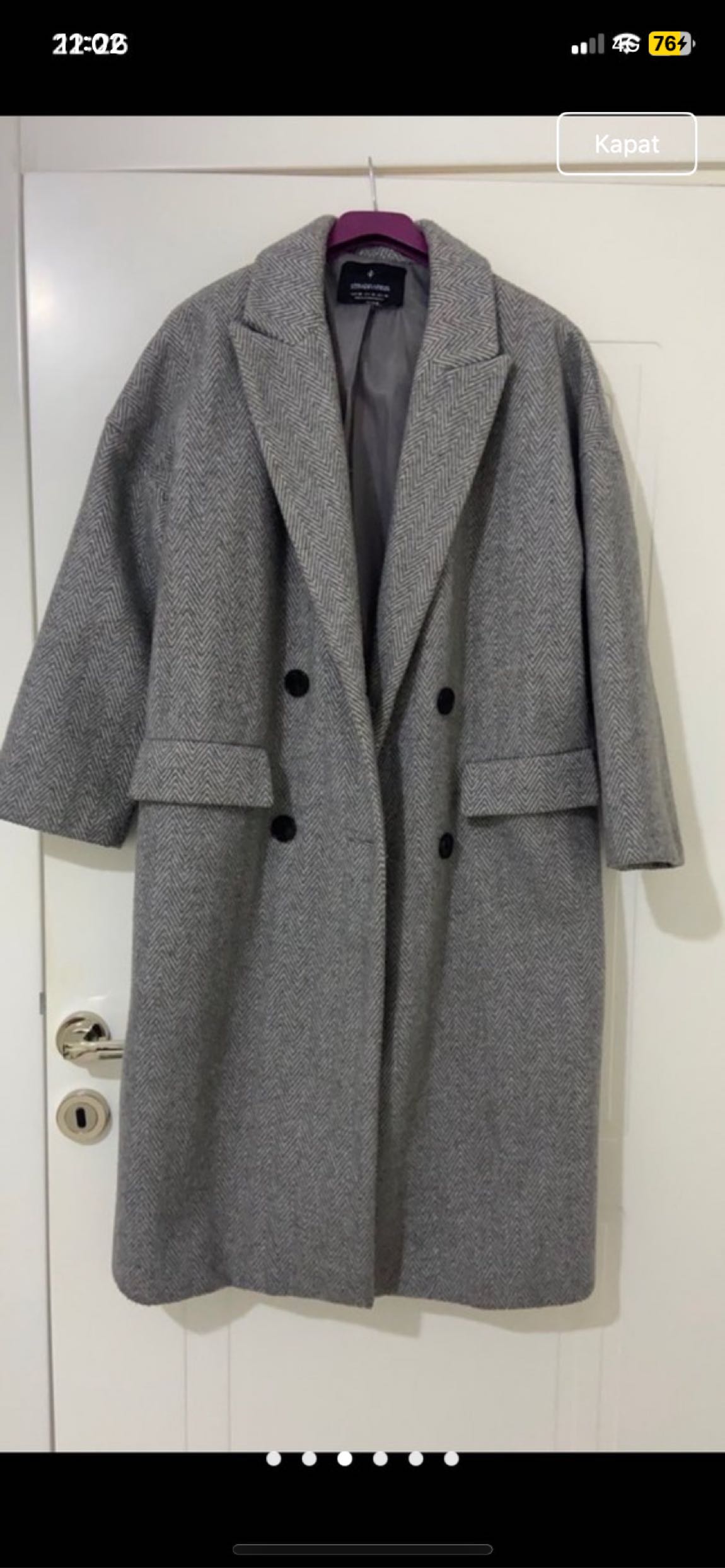 Stradivarius kaşe kaban — görsel 3/5