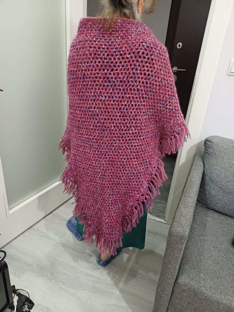 Pembe Dokuma Şal ve Şapka Kombini — görsel 5/5