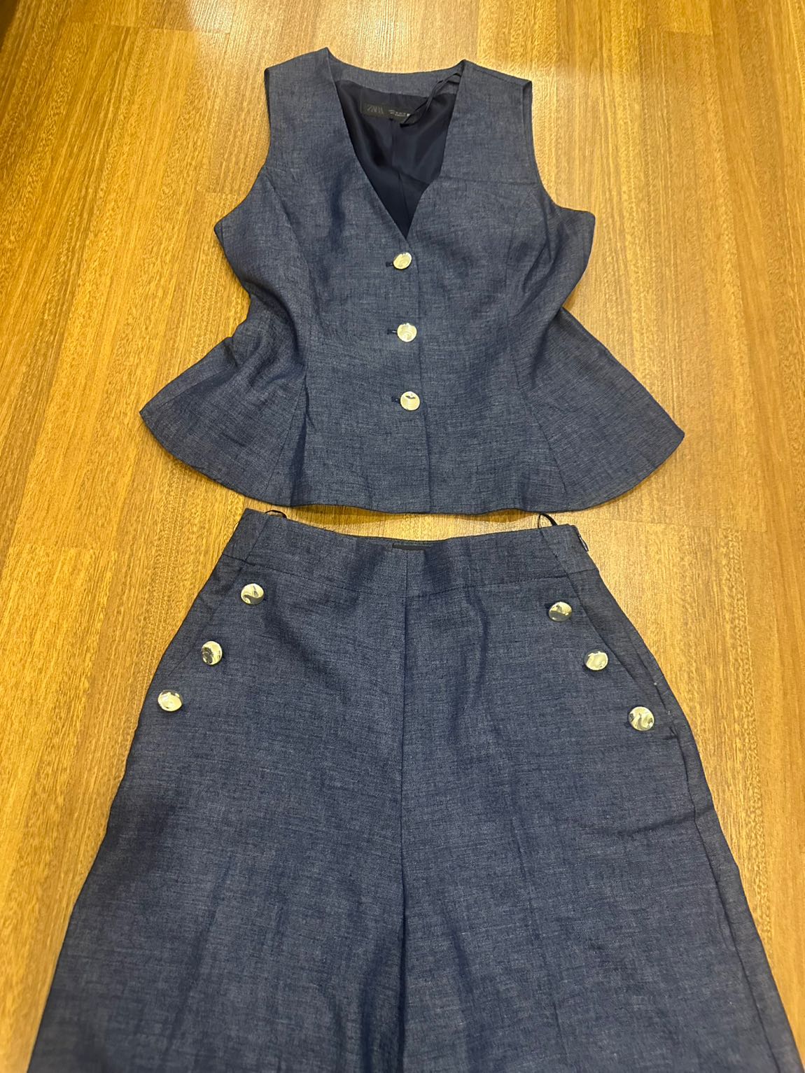 Zara Lacivert Blazer Ceket Pantolon Takı — görsel 3/8