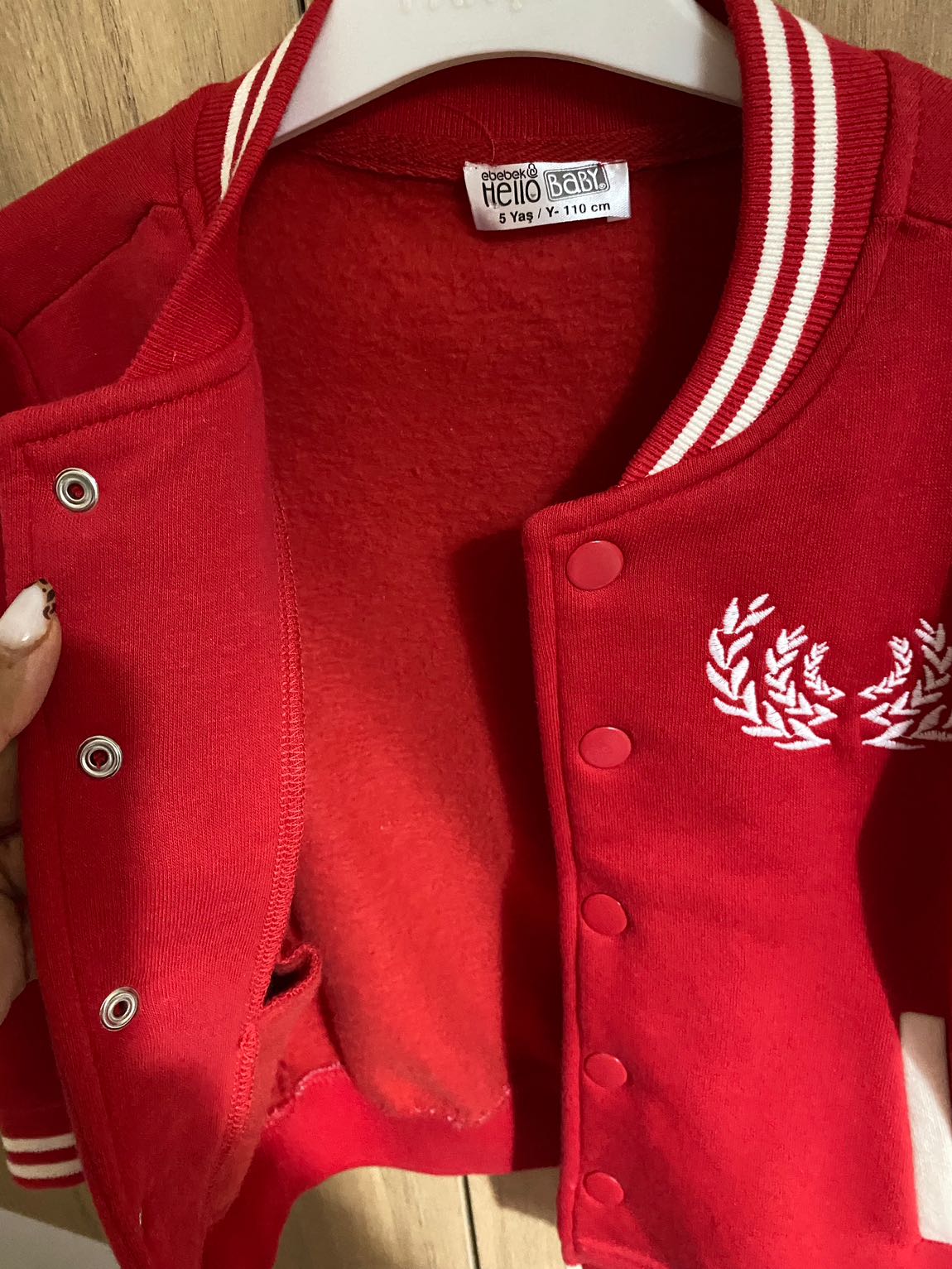 Unisex kırmızı çocuk kolej ceket — görsel 3/6