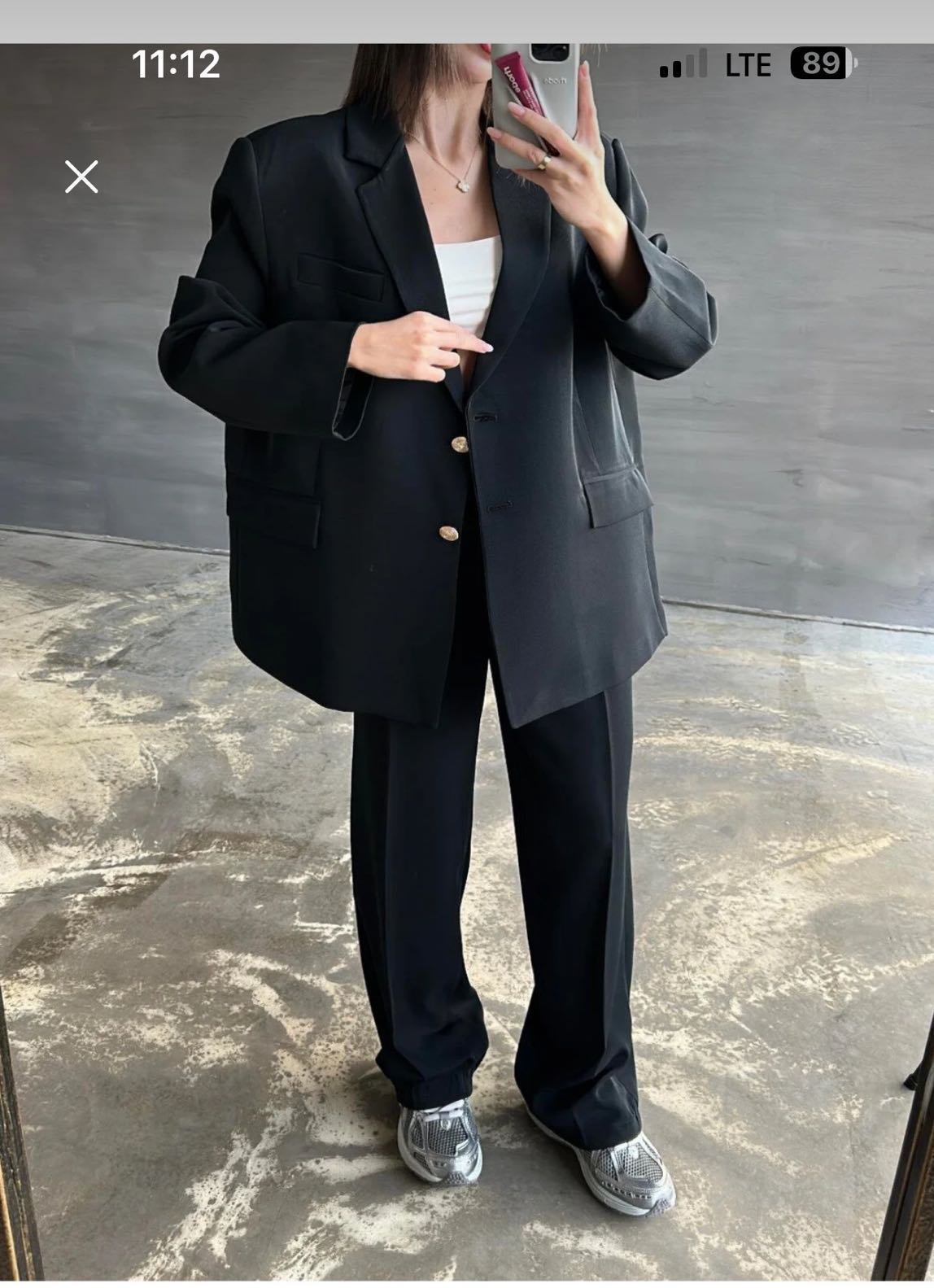 Siyah Oversize Ceket ve Pantolon Takım — görsel 3/7