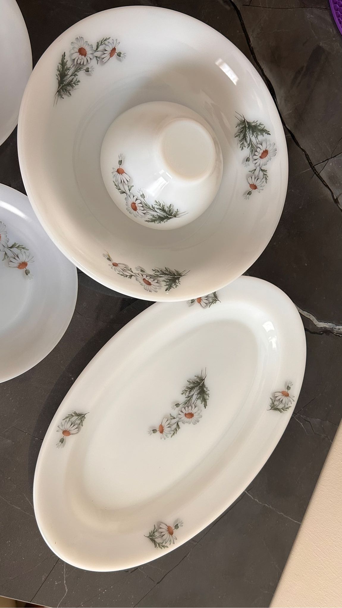 Fransız Arkopal Papatya Yemek Takımı — görsel 3/5