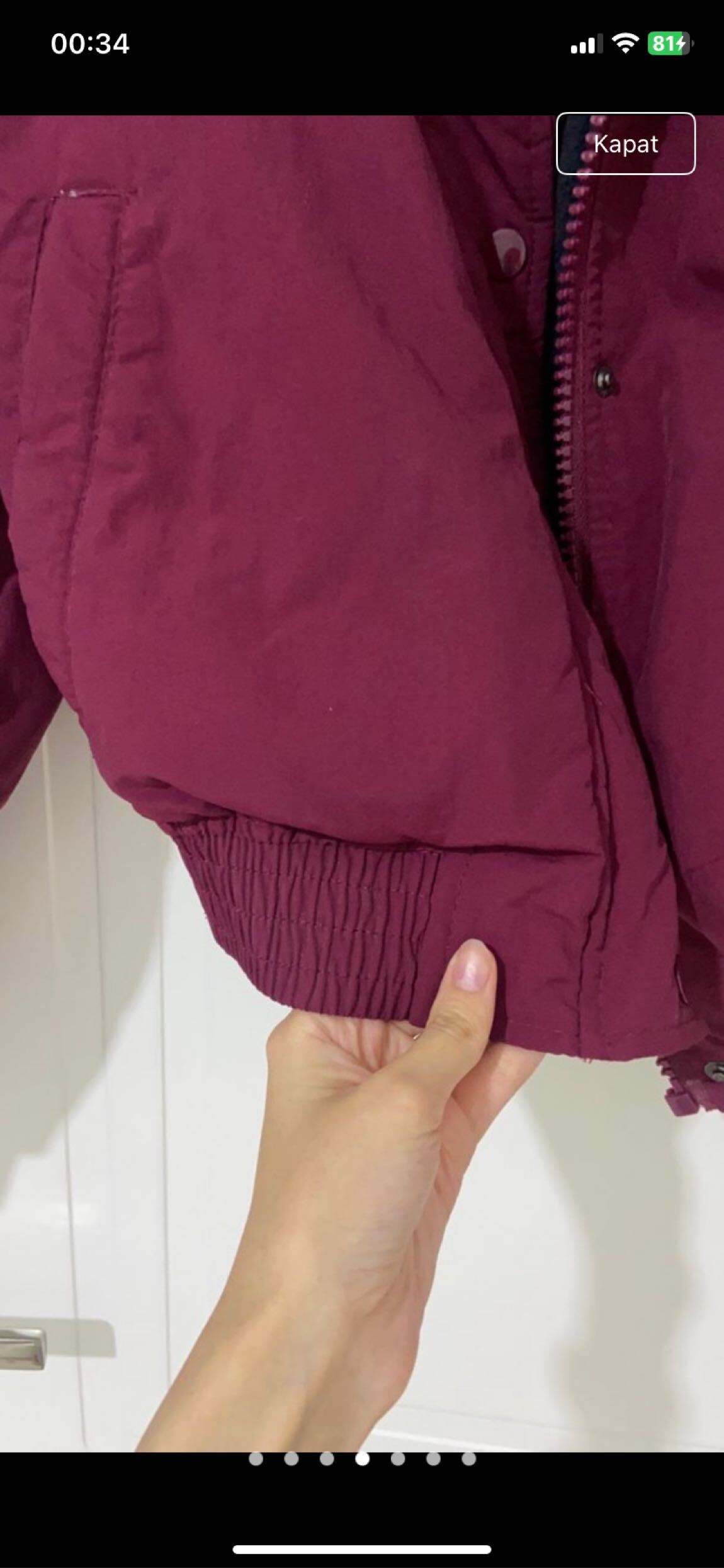 Bordo Fermuarlı Kadın mont — görsel 4/7