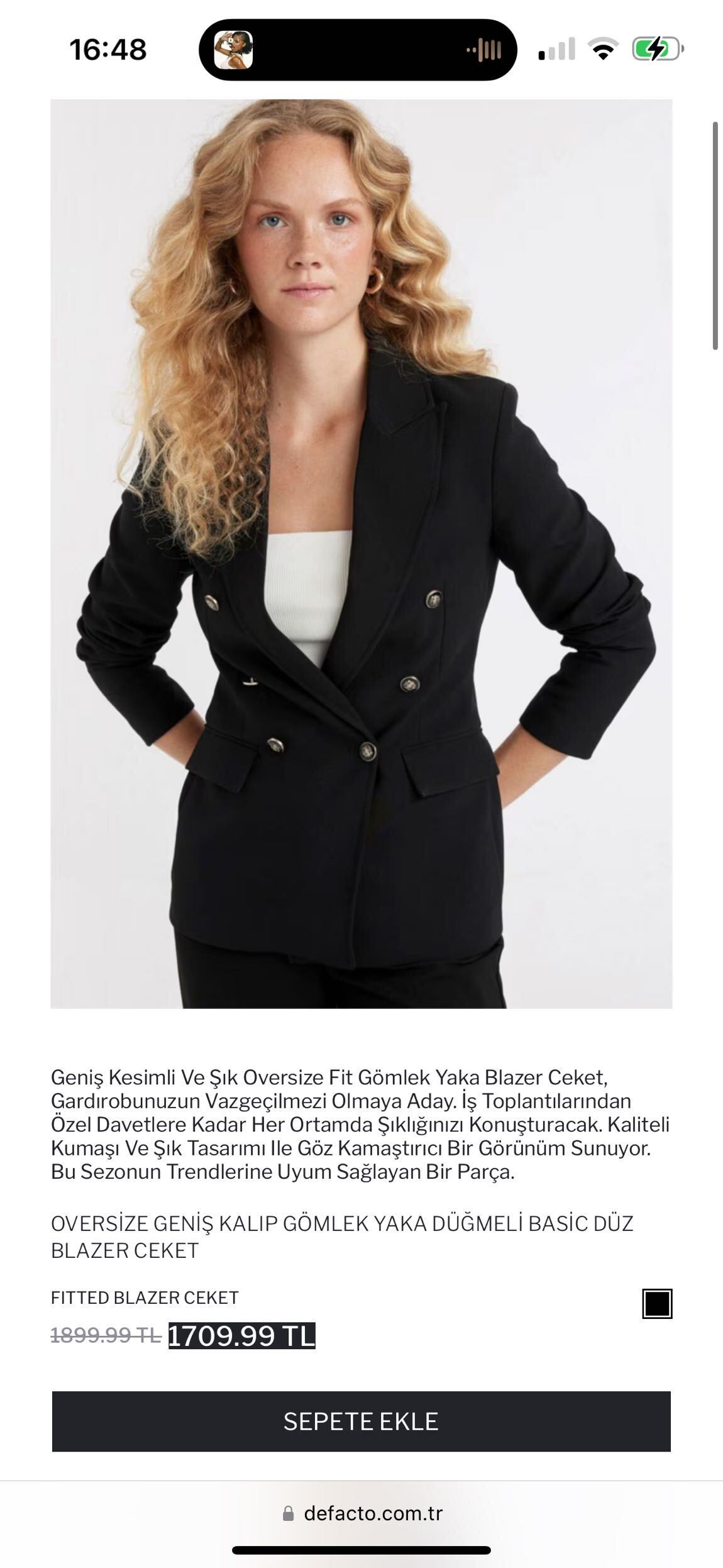 Siyah Blazer Ceket — görsel 2/8