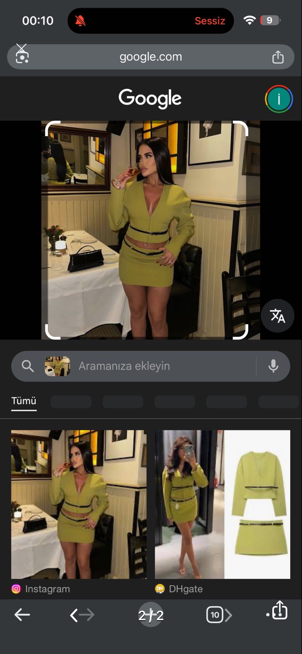 Zara Yeşil Blazer Ceket ve Etek Takım — görsel 2/5