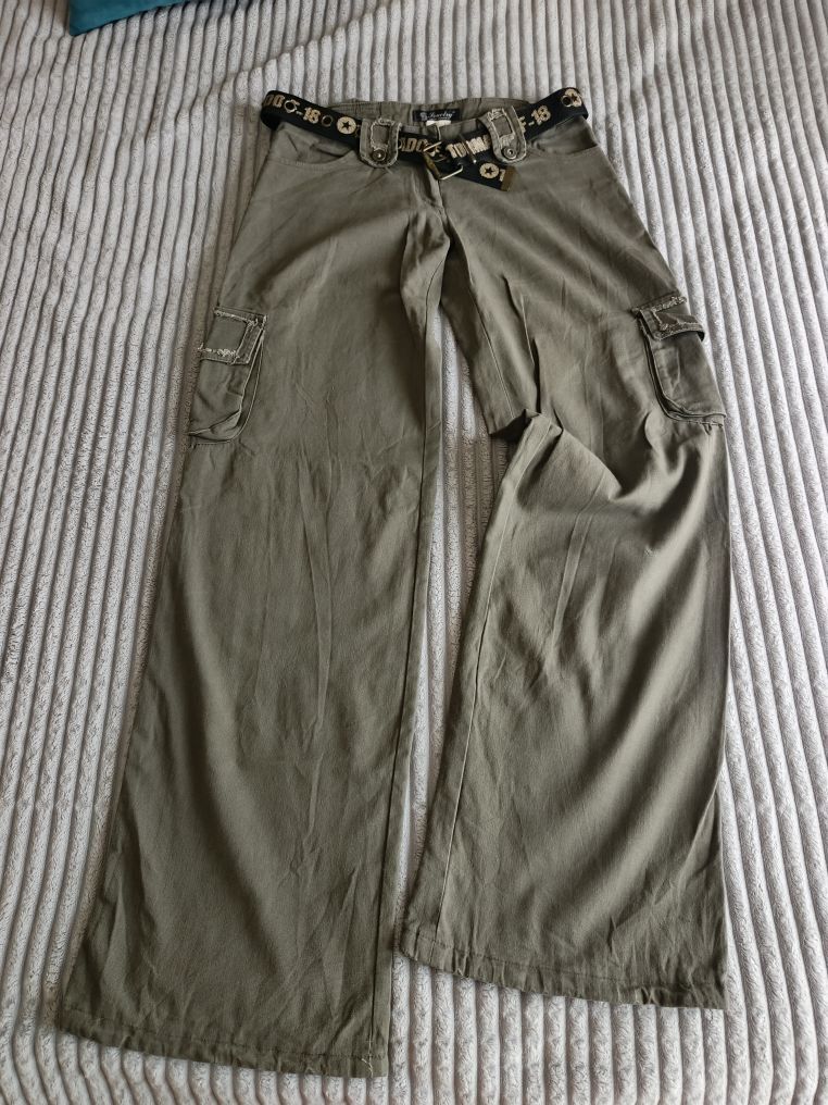 Vintage Y2K khaki cargo pantolon(xs-s) — görsel 2/8