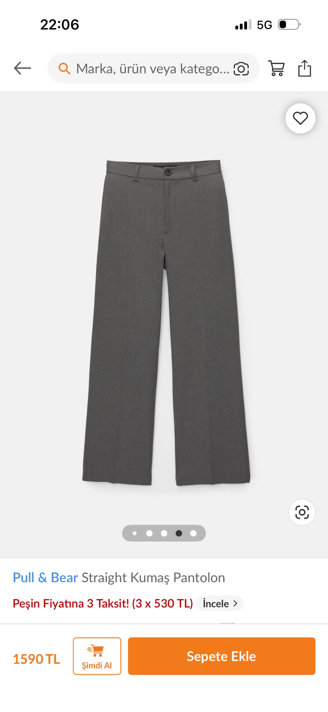Pull & Bear Gri Kumaş Pantolon — görsel 6/8