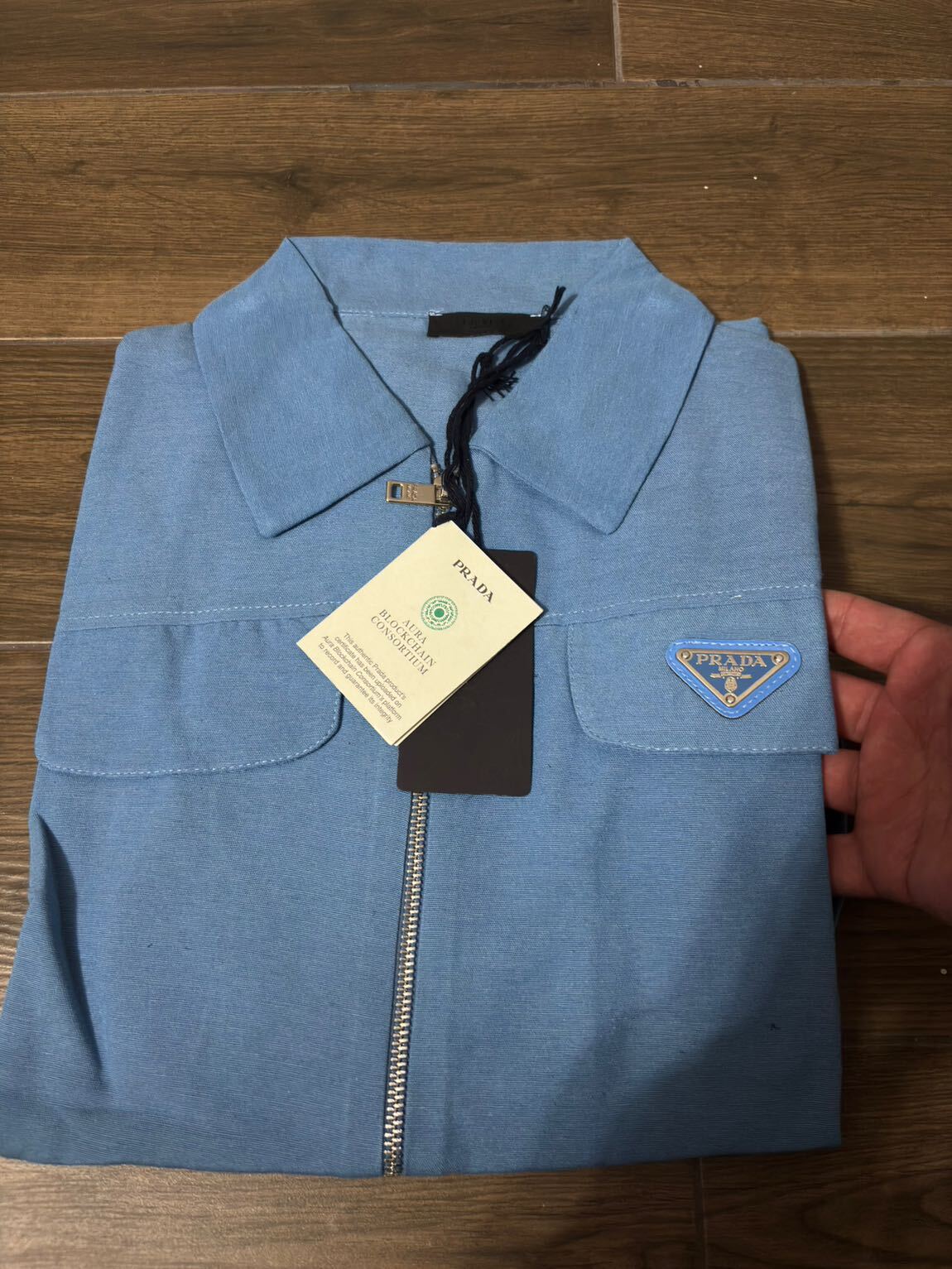 Prada Mavi Fermuarlı Ceket — görsel 3/8