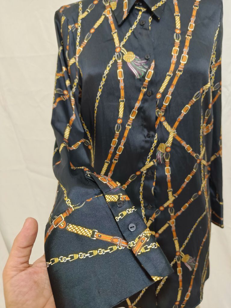 Zara Desenli Siyah Gömlek tunik — görsel 13/13