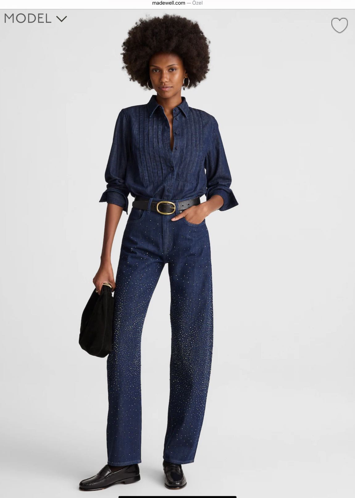 Madewell Taşlı Barrel Jean Pantolon — görsel 2/8
