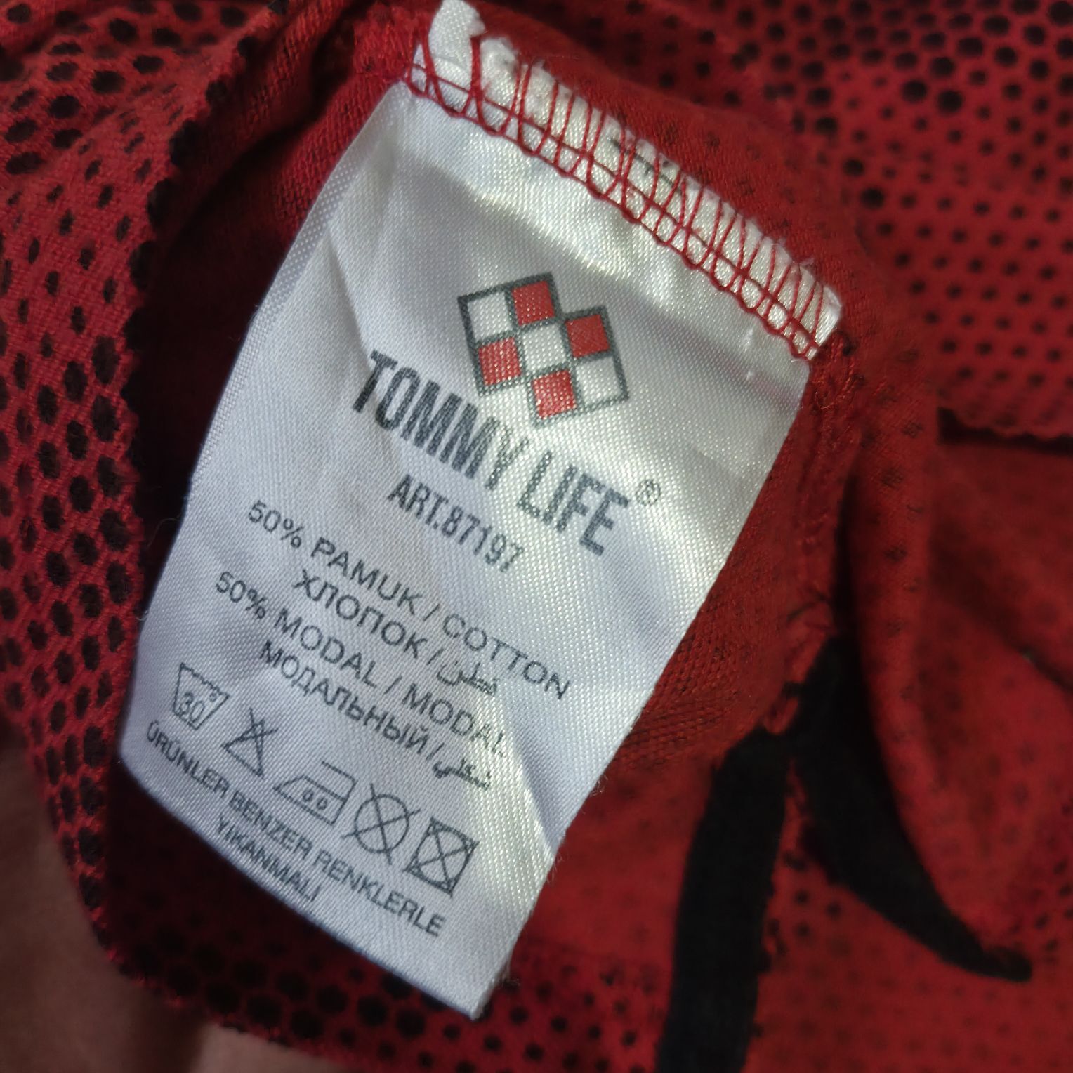 tommy life kırmızı Polo Yaka Tişört — görsel 5/8