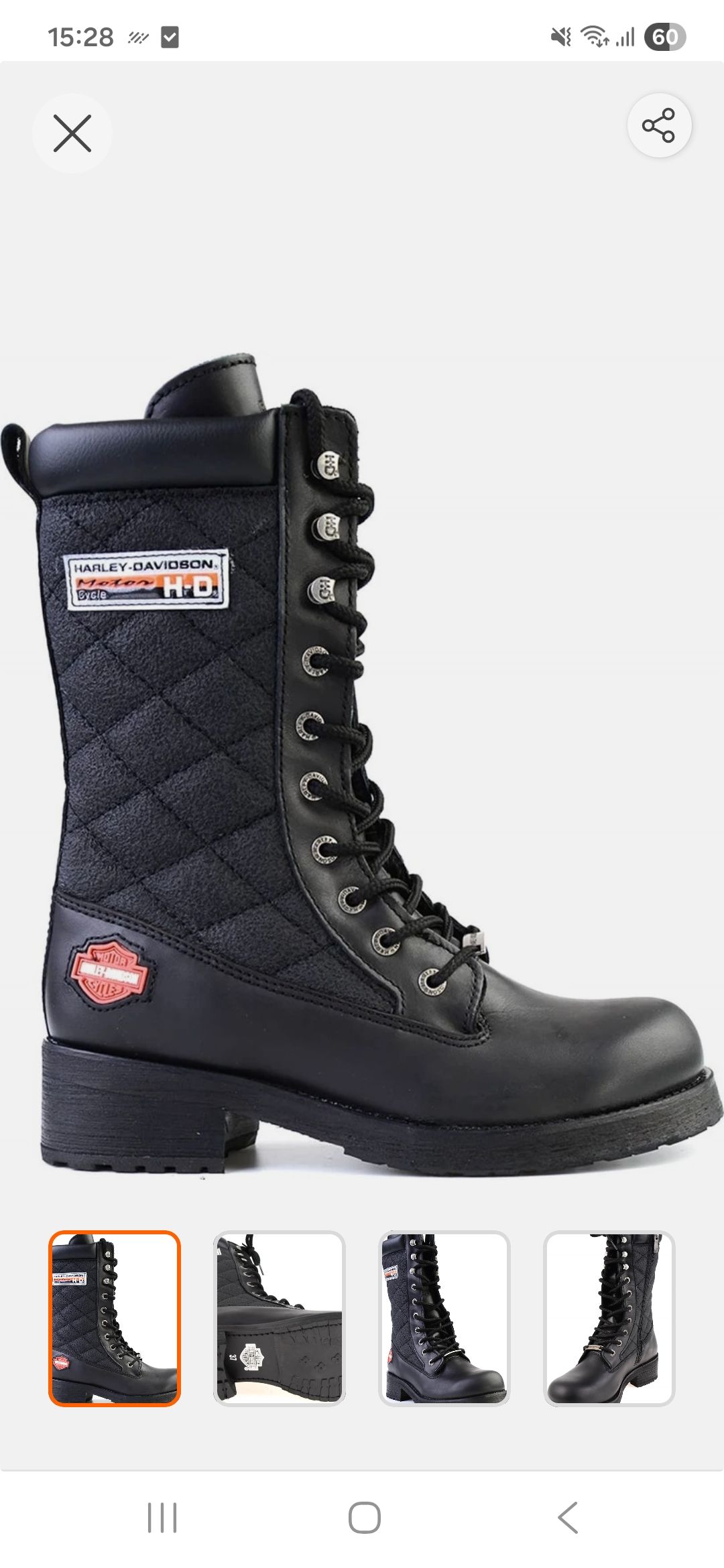 Harley Davidson Rose Black Deri Bot — görsel 3/7