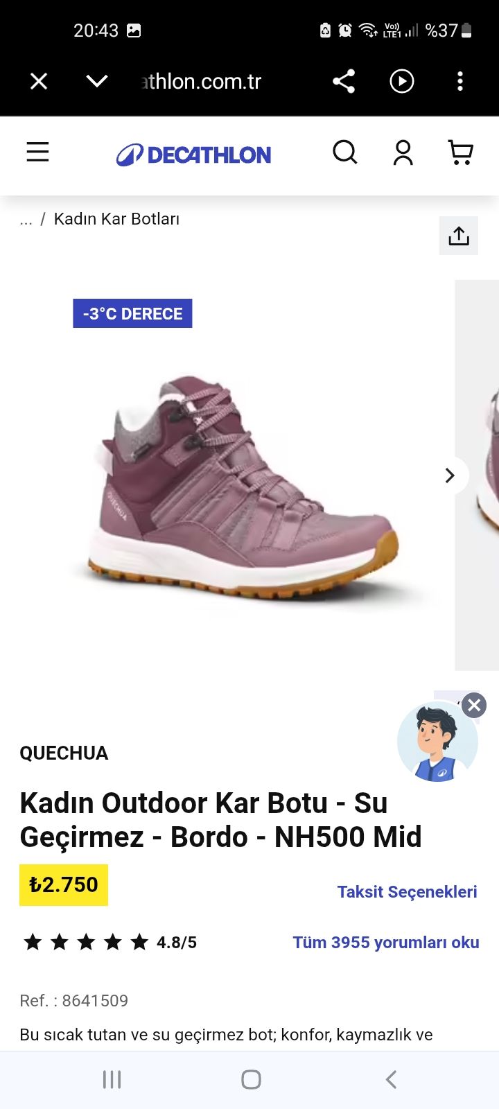 Quechua Mor Kar Botu — görsel 5/6