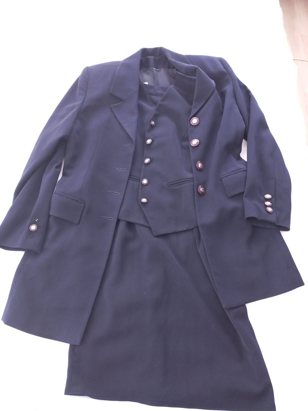 vintage antika etek yelek ceket takım — görsel 2/8