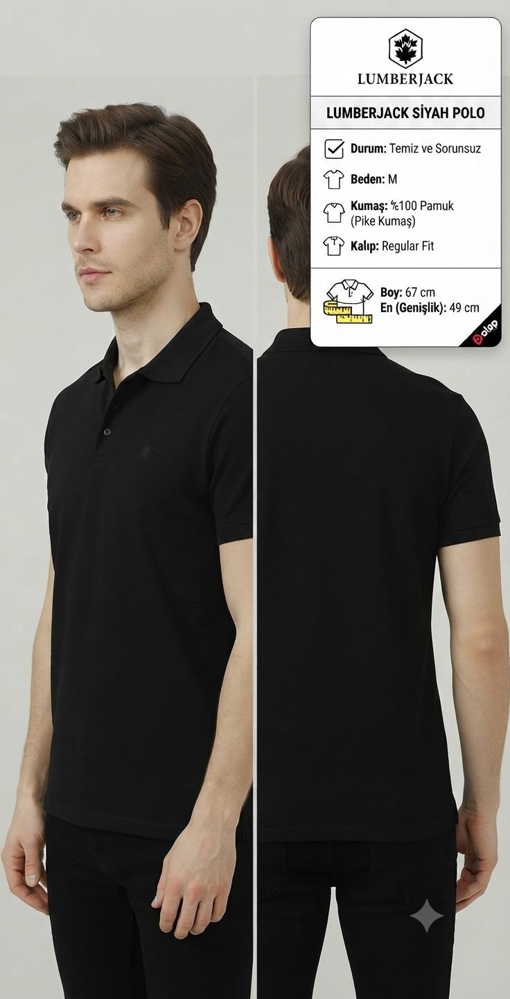 Lumberjack Siyah Polo Yaka Tişört — görsel 2/12