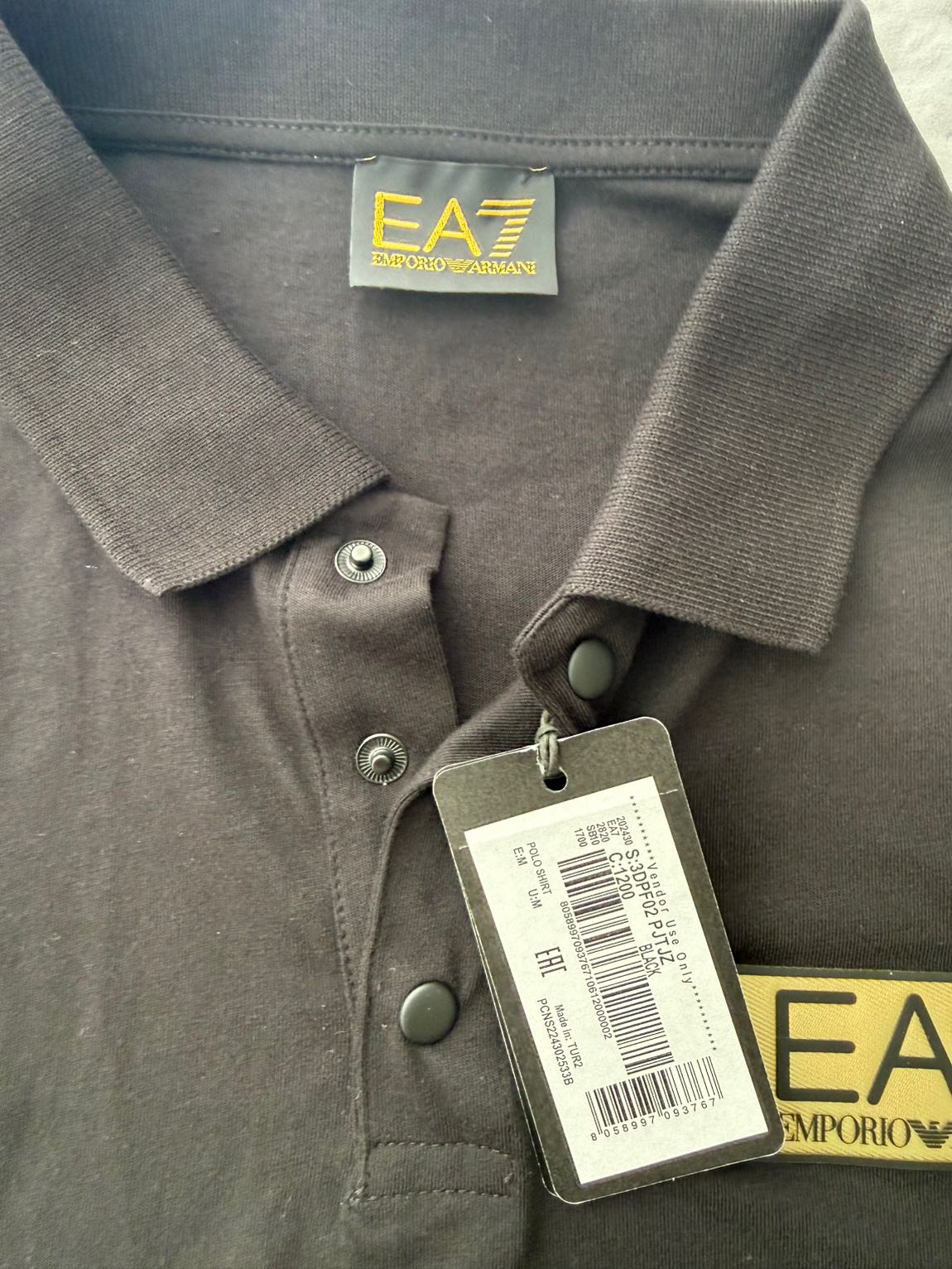EA7 Emporio Armani Siyah Polo Tişört — görsel 3/4