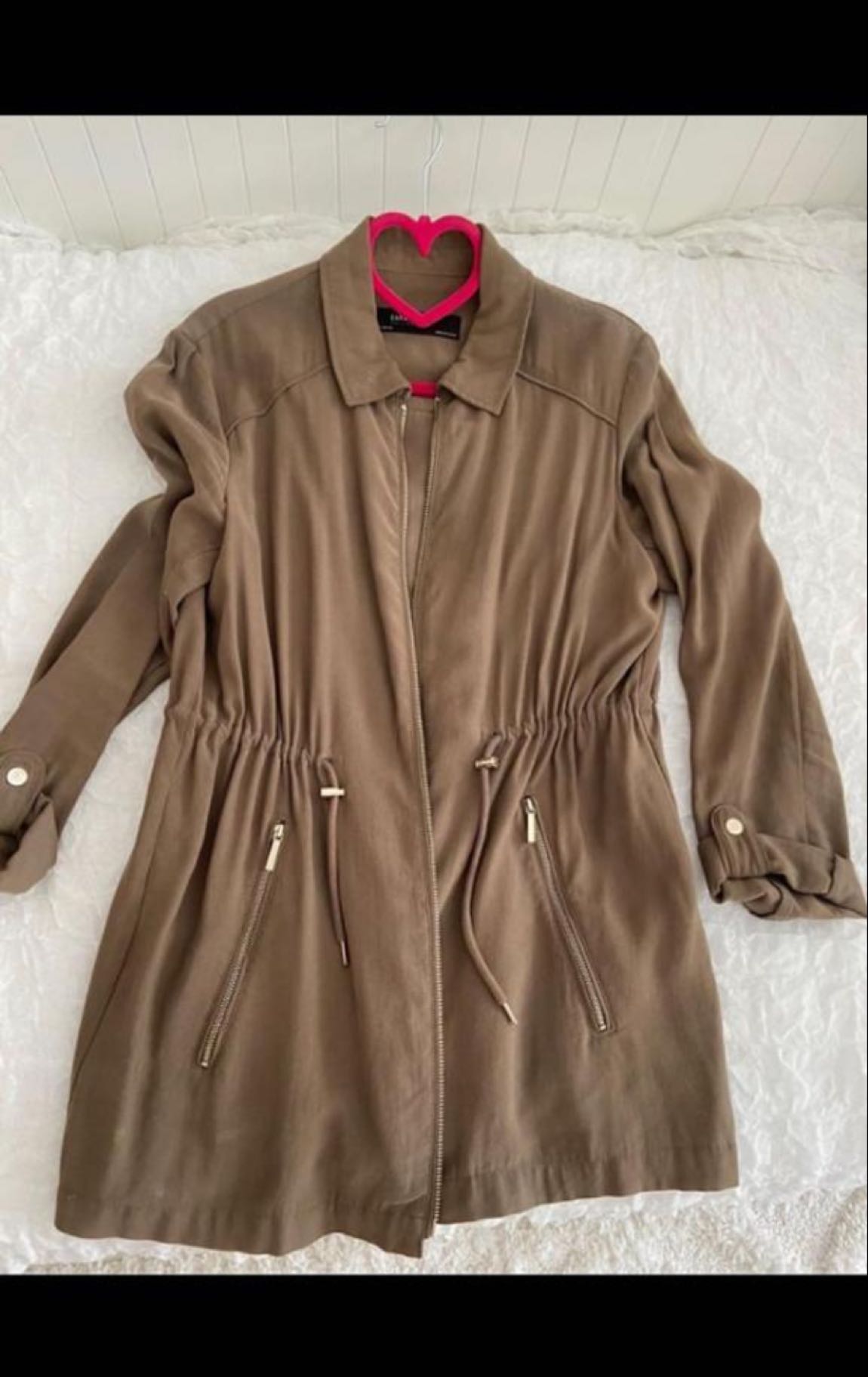 Zara Basic Kemerli Fermuarlı Ceket — görsel 3/3