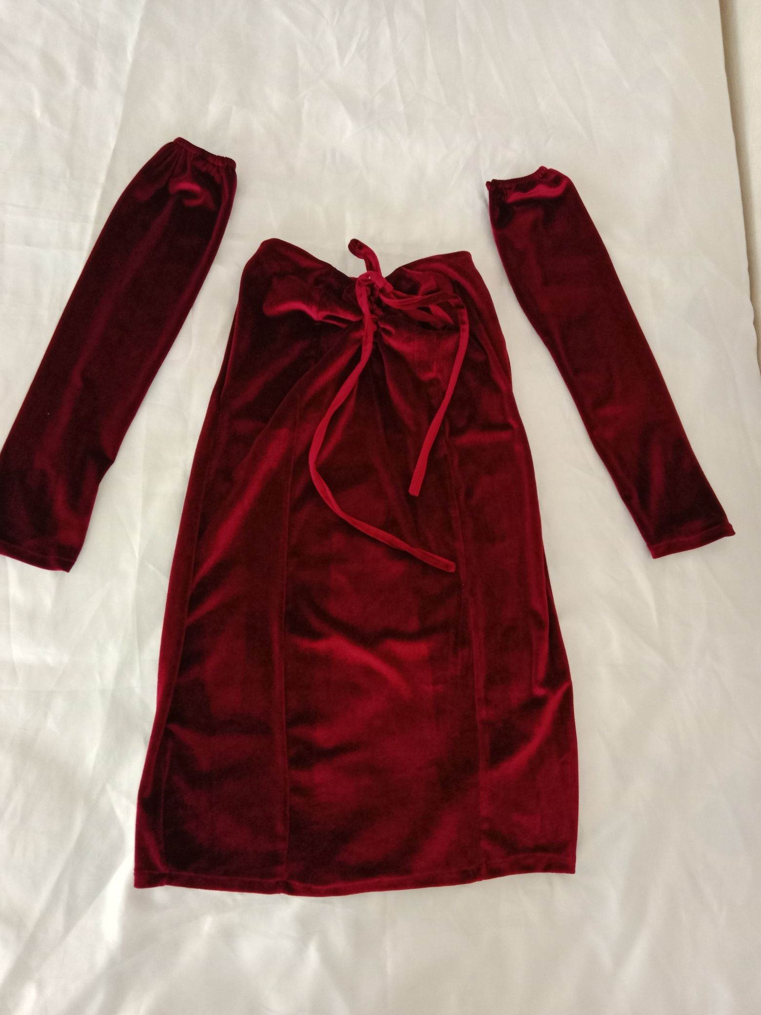 y2k Coquette Kadife Mini Elbise — görsel 7/8