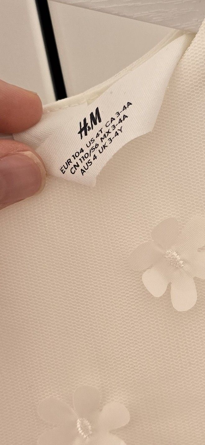 H&M Krem Çiçekli Tül Elbise — görsel 3/8