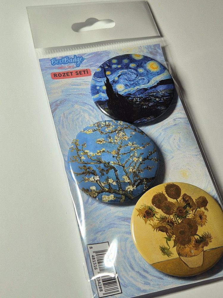 Van Gogh Eserleri Rozet Seti 3'lü — görsel 5/8