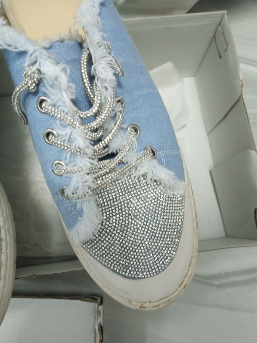 Mavi Taşlı Kot Sneaker — görsel 3/4