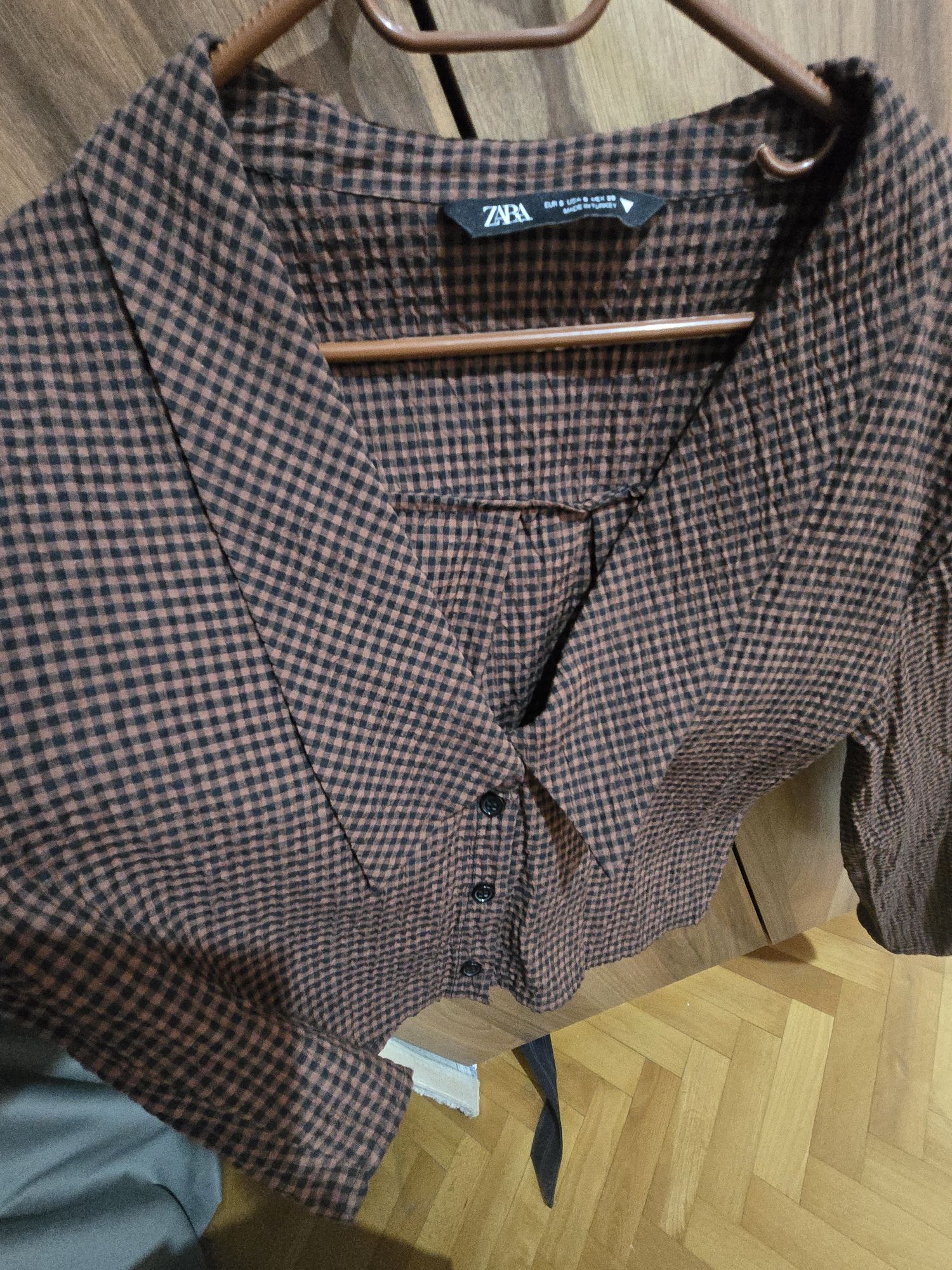 Zara Ekoseli Blazer bluz — görsel 2/3