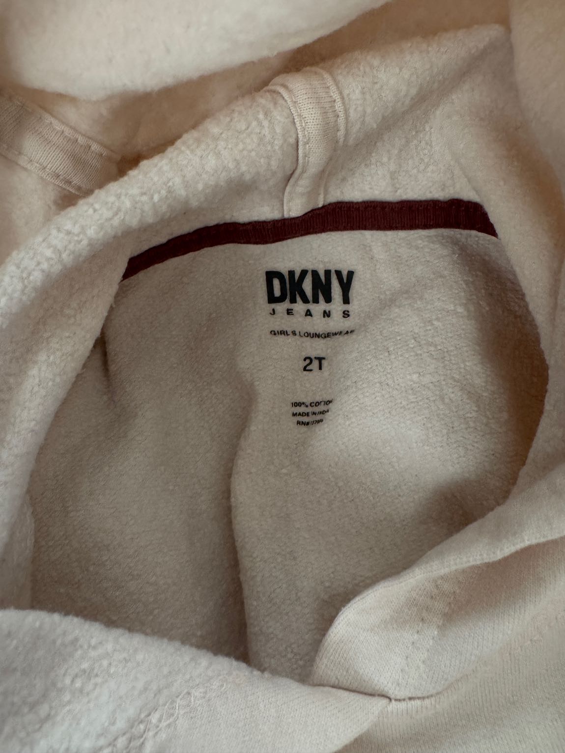 DKNY Pudra Kapüşonlu Üst & Bordo Eşofman — görsel 3/4