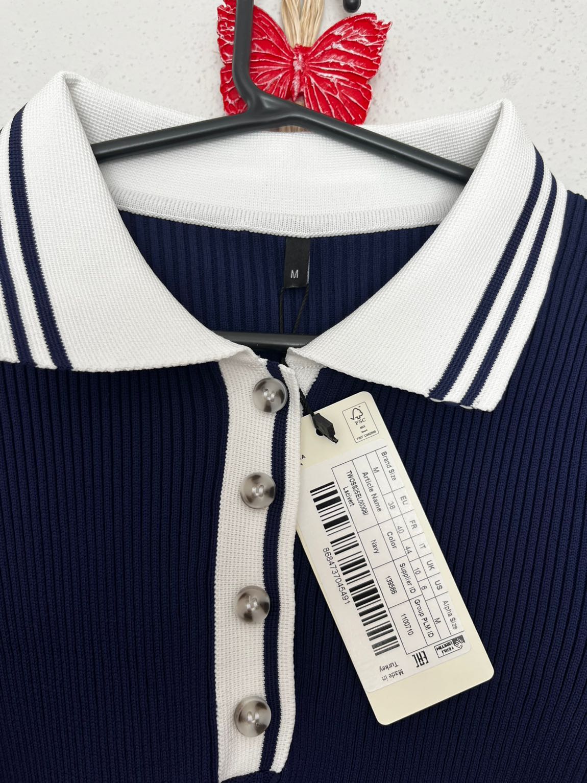 Lacivert Polo Yaka Elbise — görsel 3/4