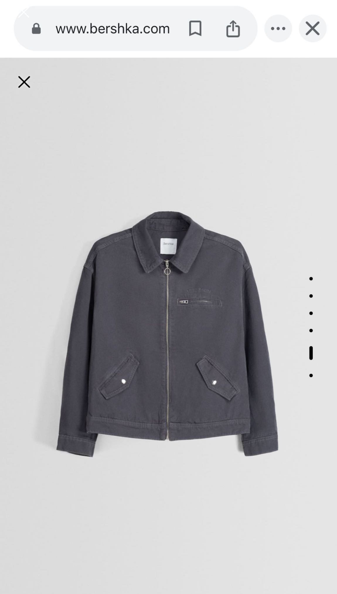 Bershka Gri Astarlı Kot Ceket — görsel 2/8