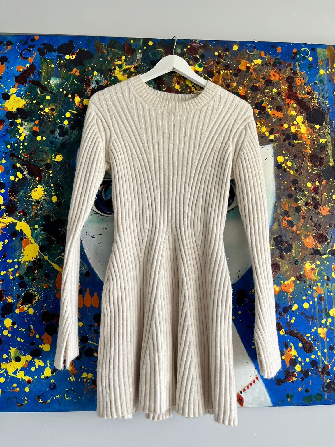 H&M Bej Triko Elbise — görsel 2/3
