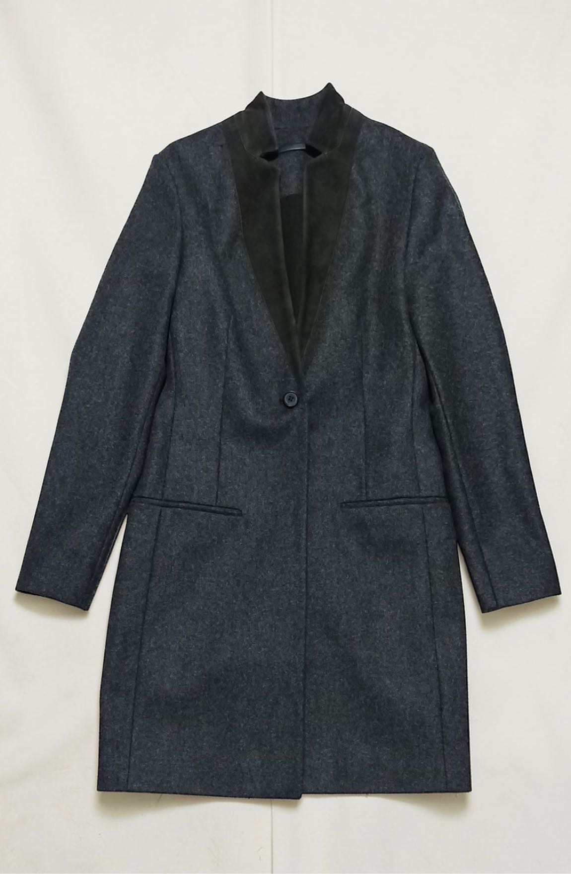 ALLSAINTS Leni Coat Deri Yaka Kaşe Palto — görsel 5/8