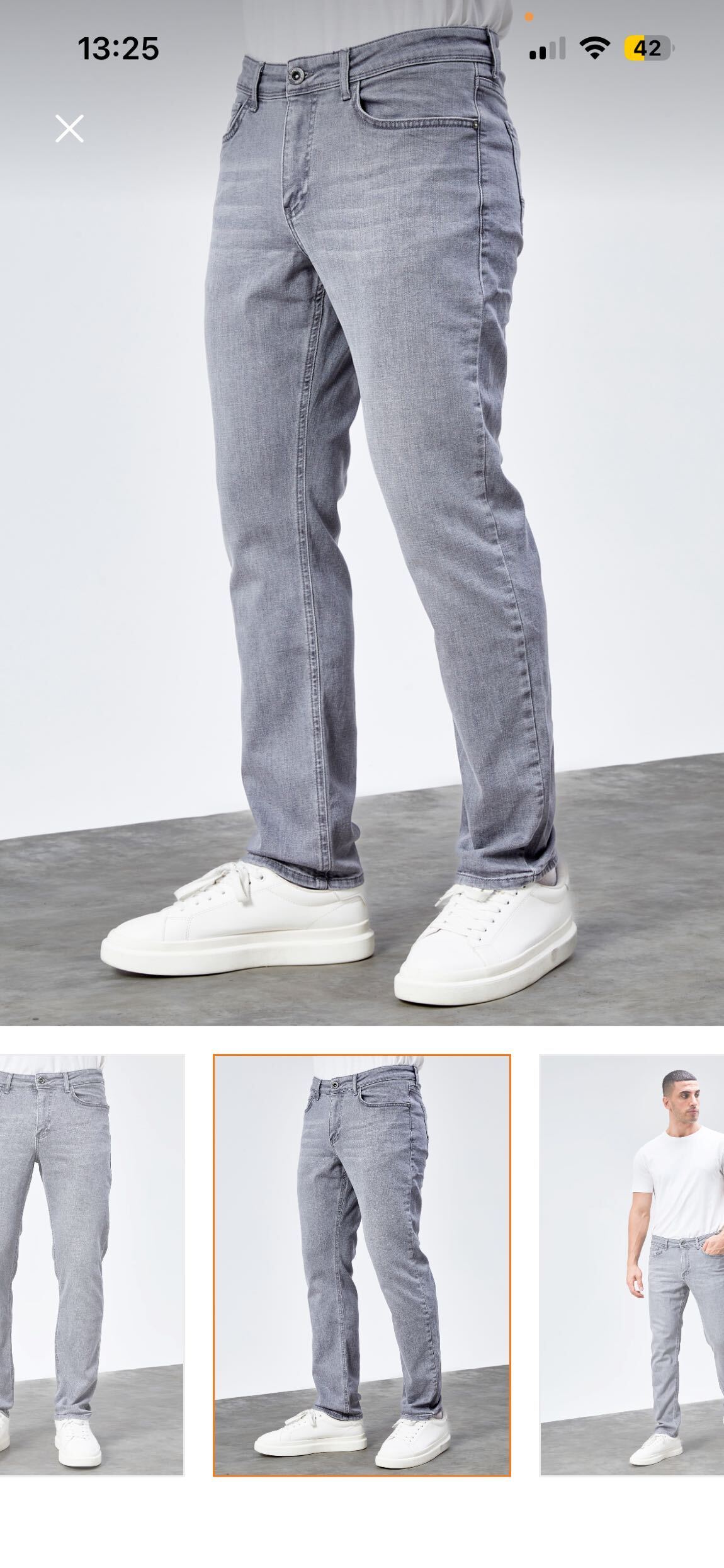 Erkek Gri Slim Fit Jean Pantolon — görsel 4/4