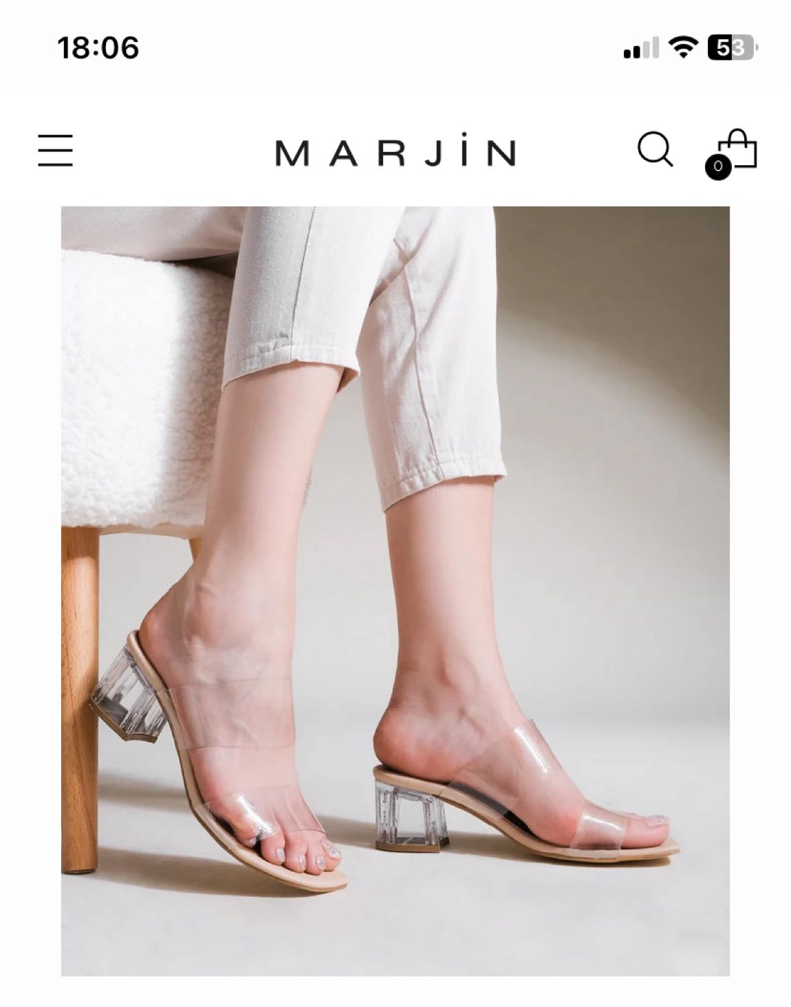 Marjin Şeffaf Topuklu Sandalet — görsel 3/7