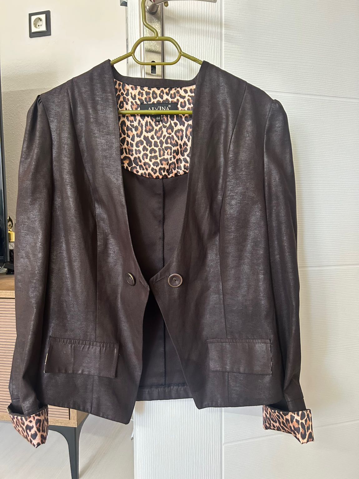 Leopar Desenli Vintage Ceket — görsel 2/8