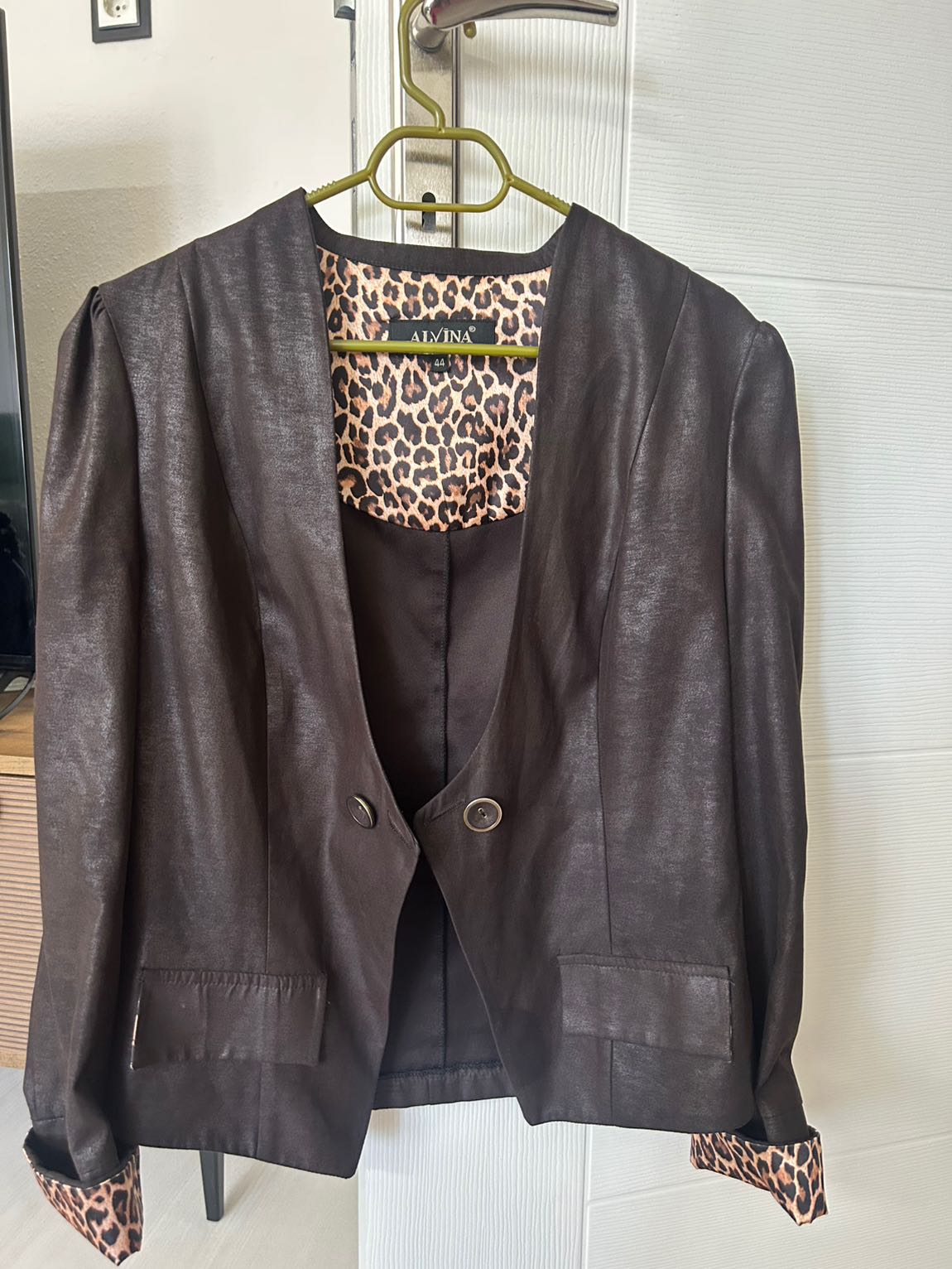 Leopar Desenli Vintage Ceket — görsel 3/8