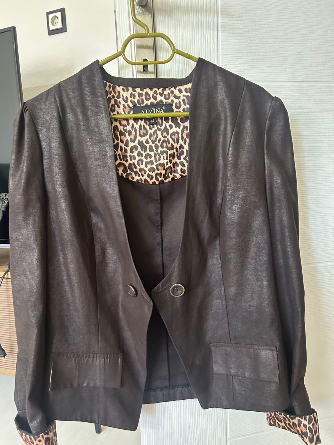 Leopar Desenli Vintage Ceket — görsel 4/8
