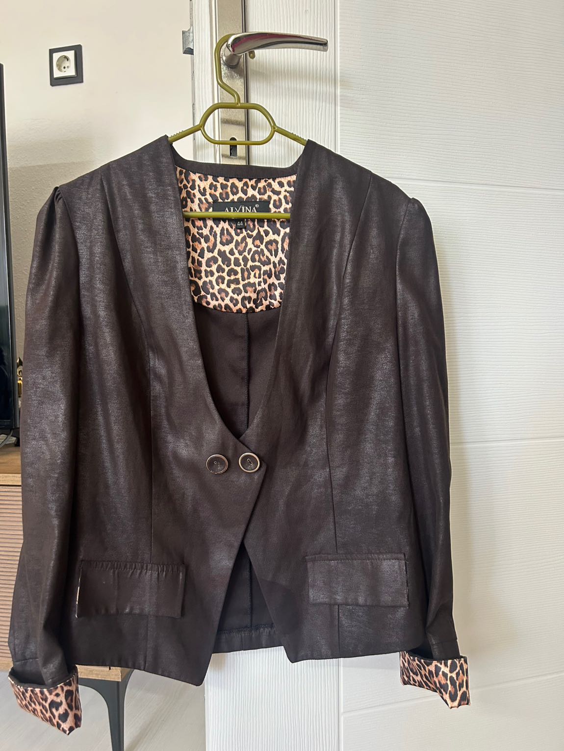 Leopar Desenli Vintage Ceket — görsel 5/8
