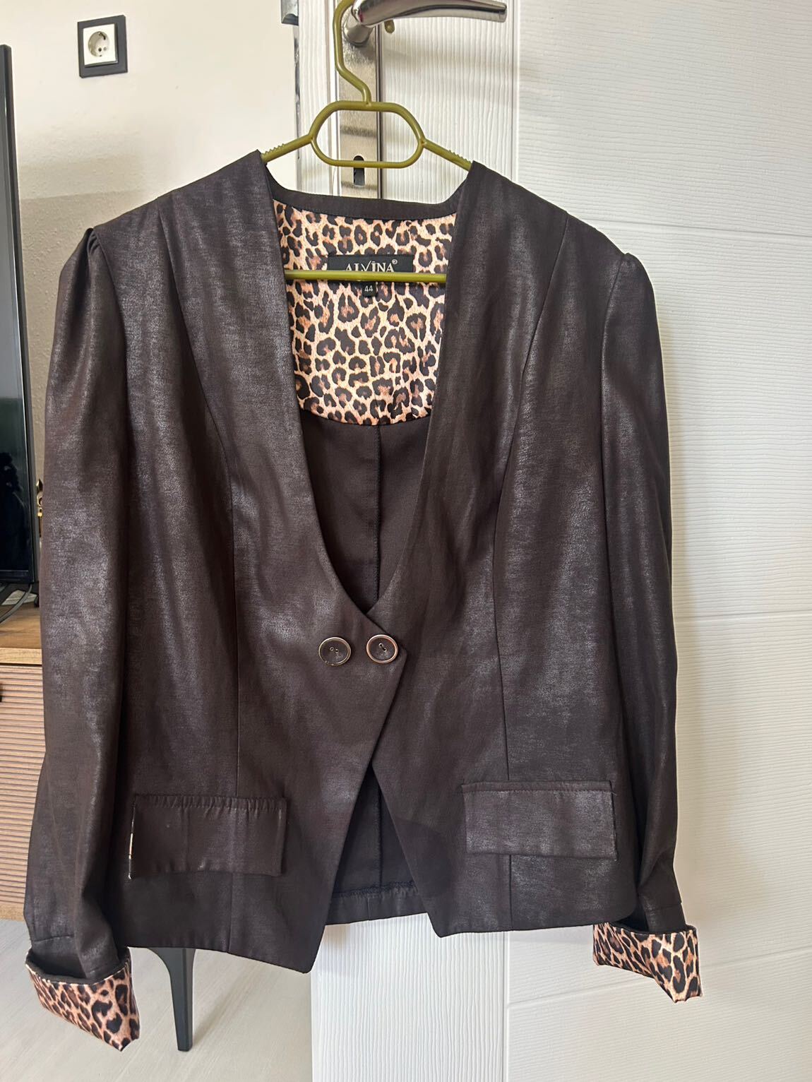 Leopar Desenli Vintage Ceket — görsel 6/8