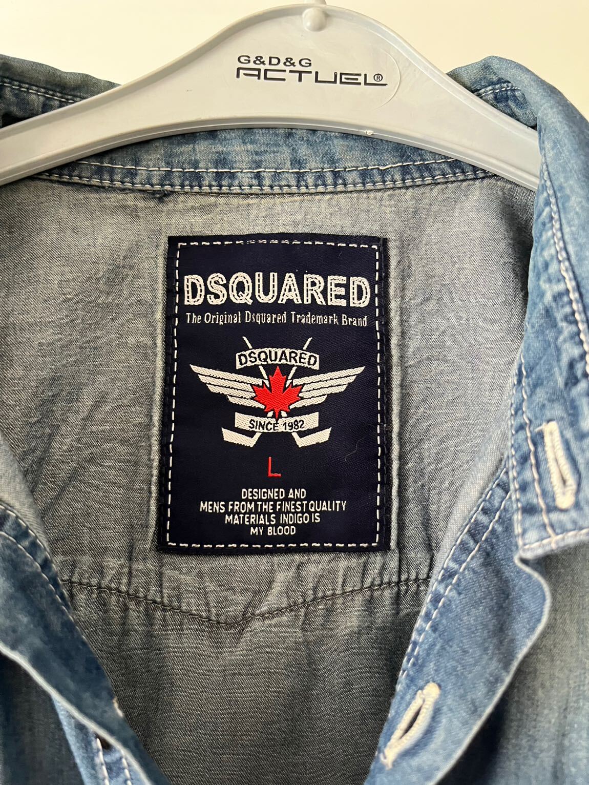 DSQUARED2 Erkek Kot Gömlek Mavi — görsel 2/3