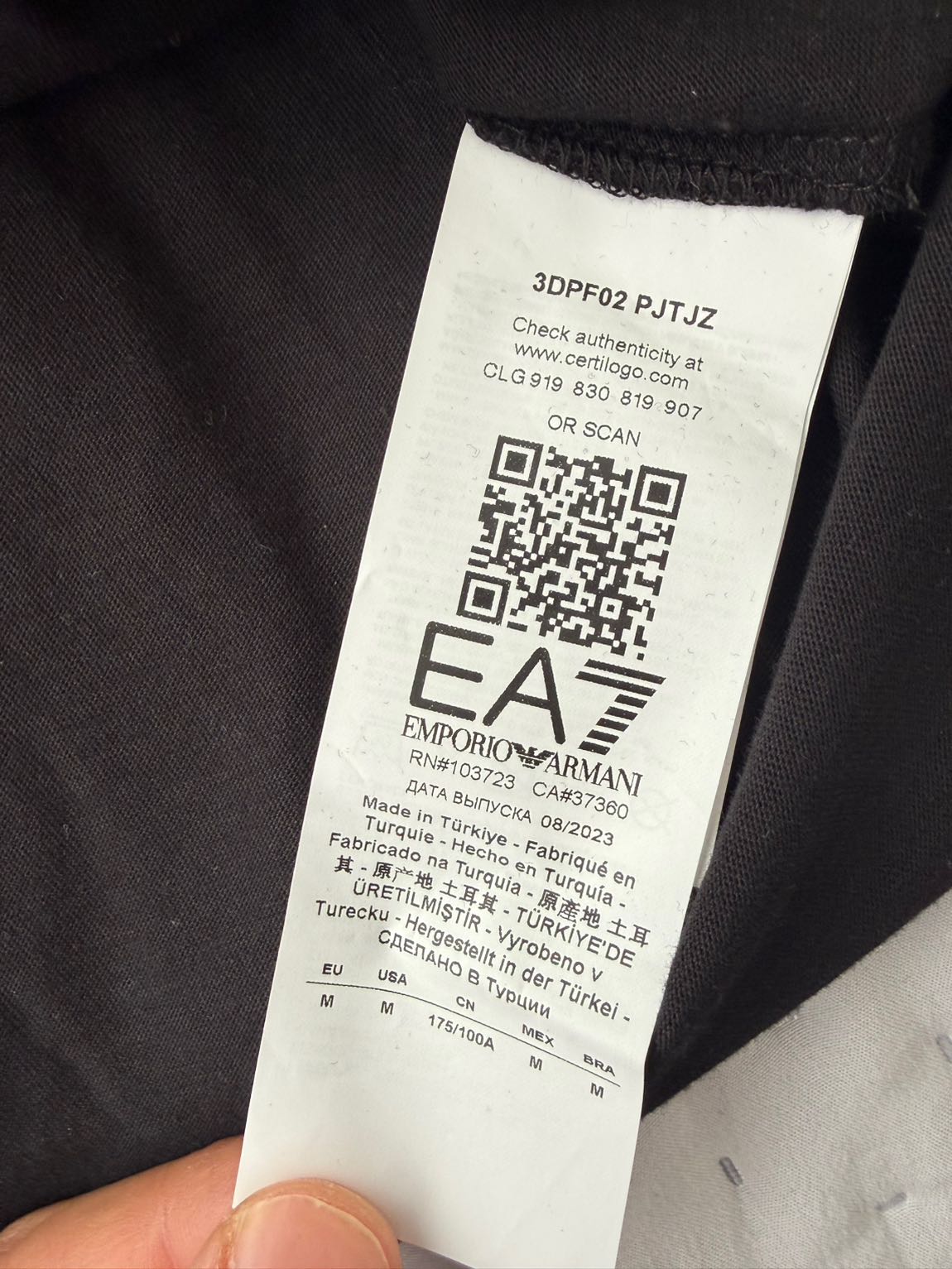 EA7 Emporio Armani Siyah Polo Tişört — görsel 4/4