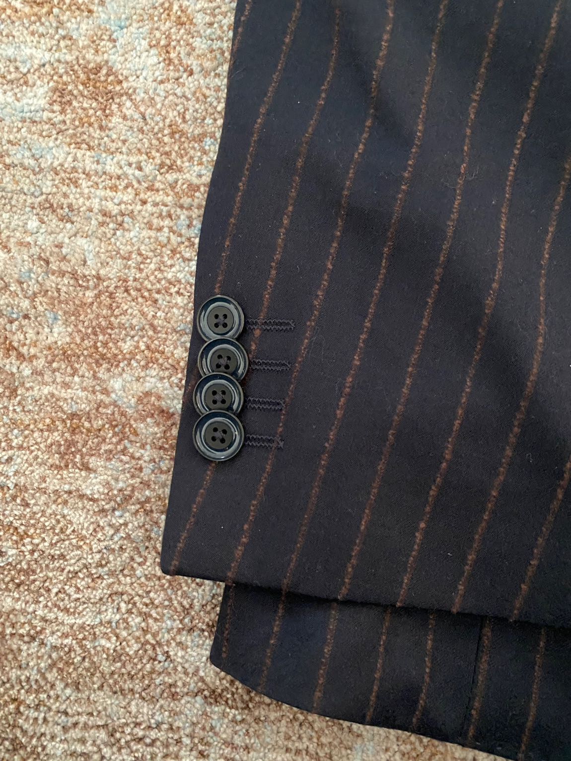 Cacharel Lacivert Çizgili Blazer Ceket — görsel 7/8
