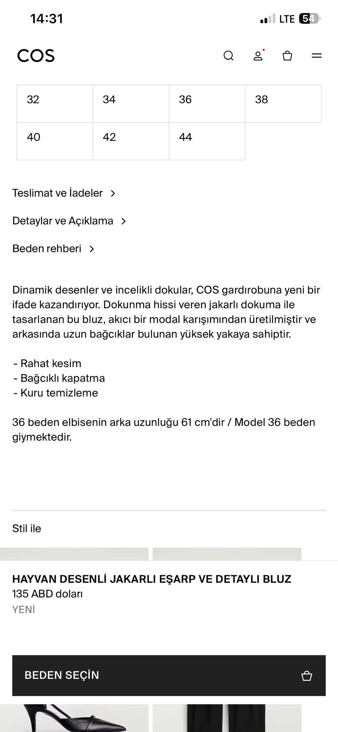 Kahve Fular Detaylı Bluz 498 b — görsel 9/18
