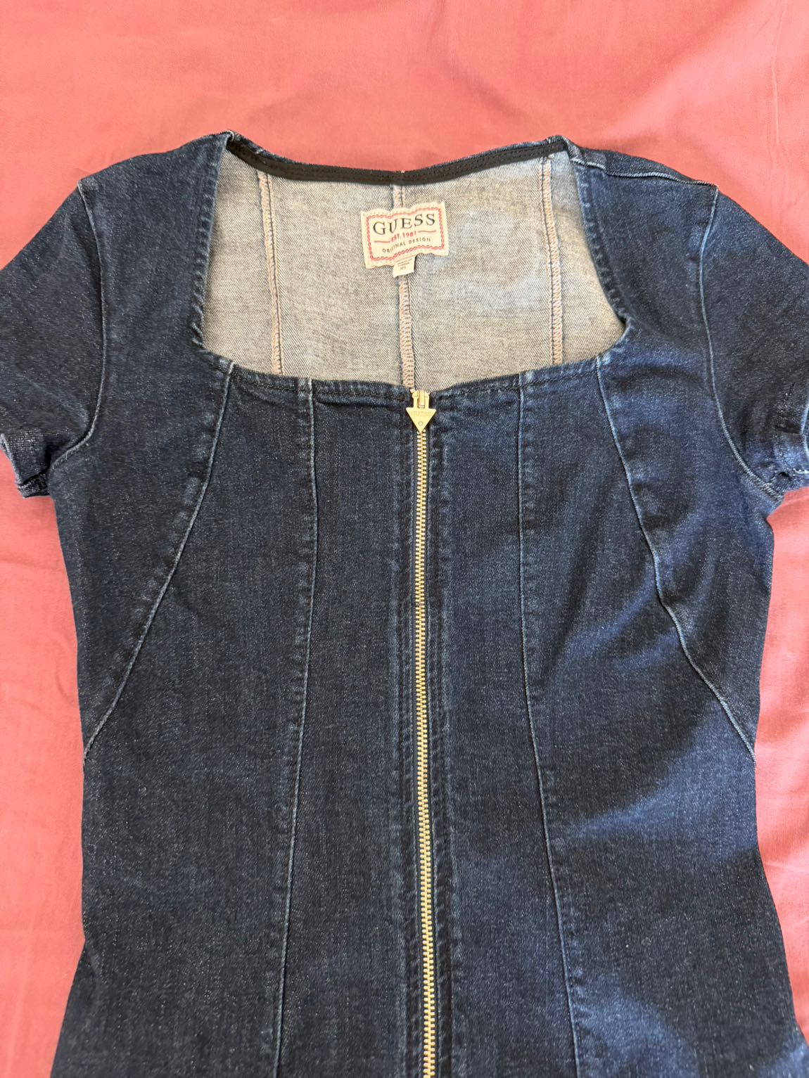 Guess Kot Fermuarlı Kısa Elbise — görsel 2/4