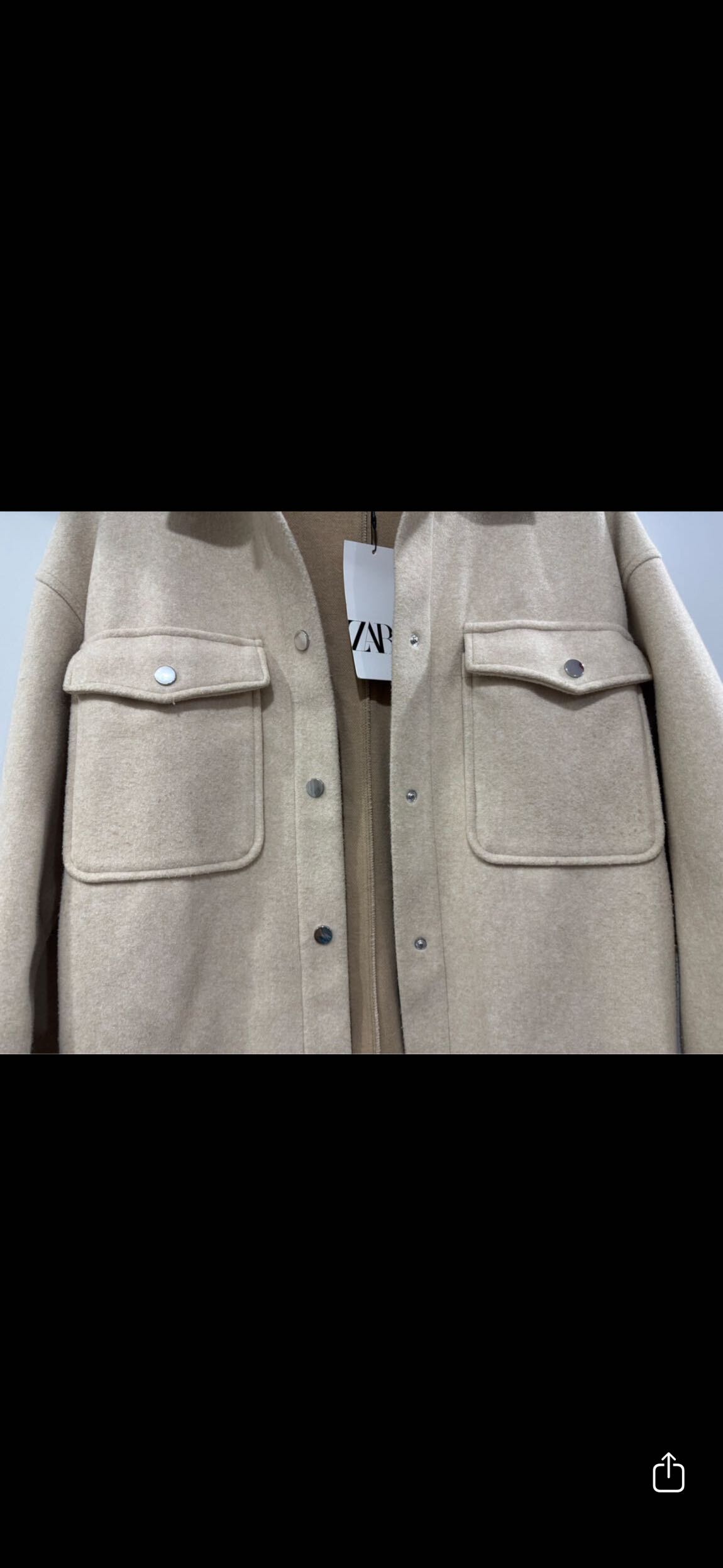 Zara Bej Oversize Oduncu Gömlek Ceket — görsel 2/5