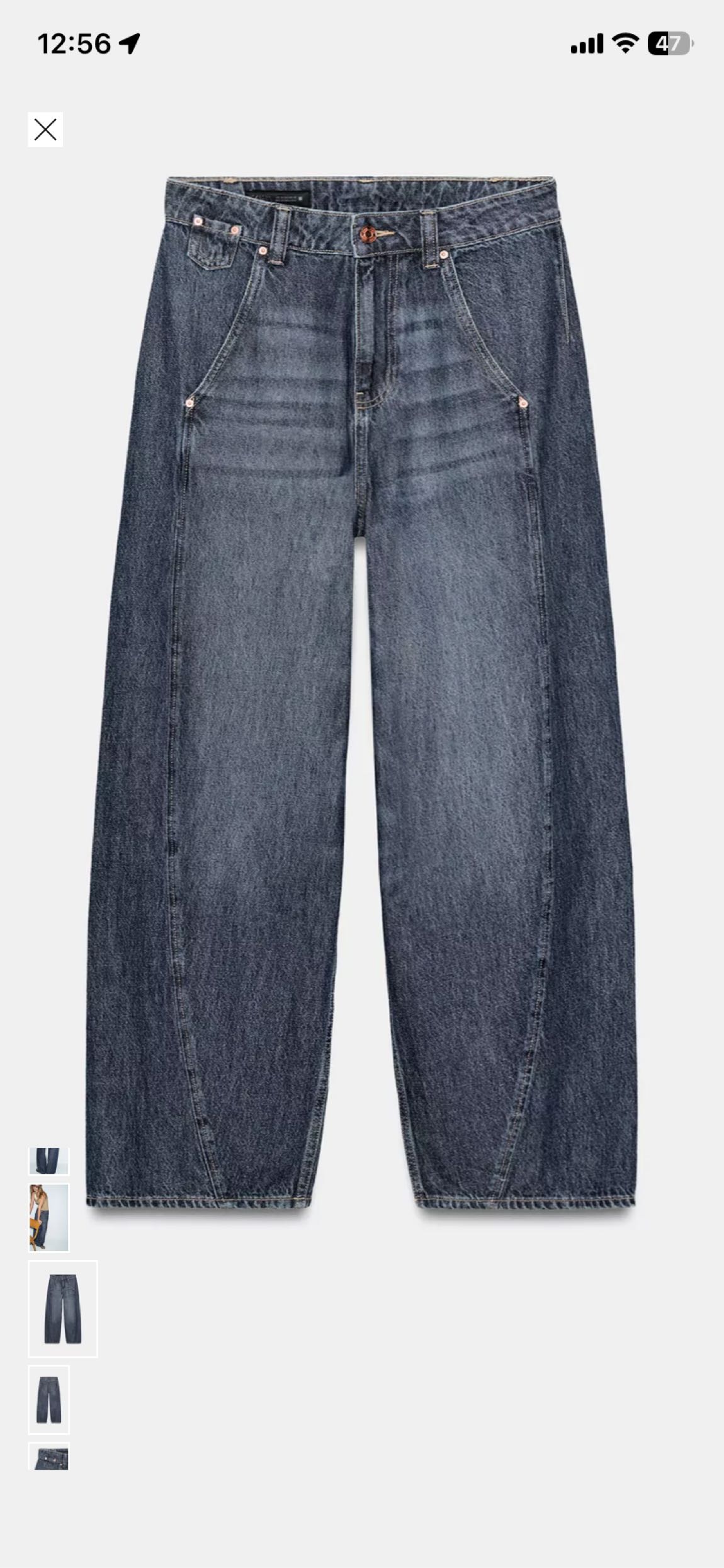 Zara Balon Dikişli Jean Pantolon — görsel 7/8