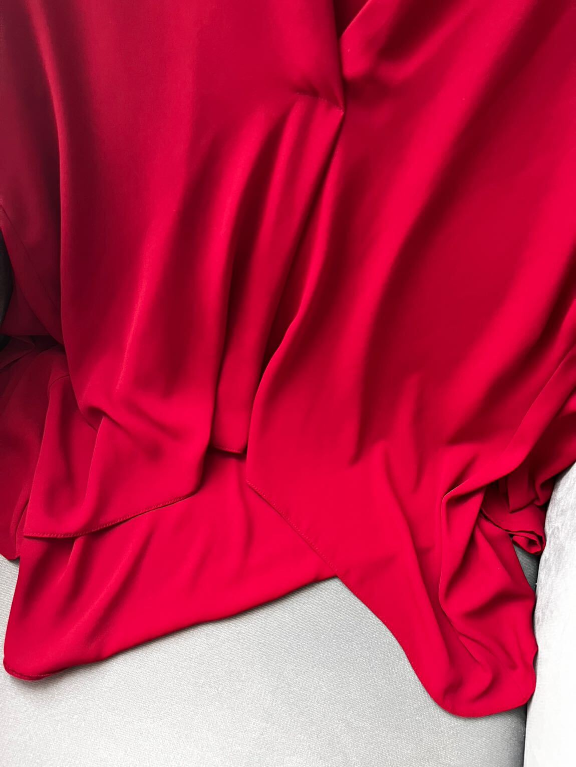 Polo garage bordo asimetrik abiye bluz — görsel 6/6