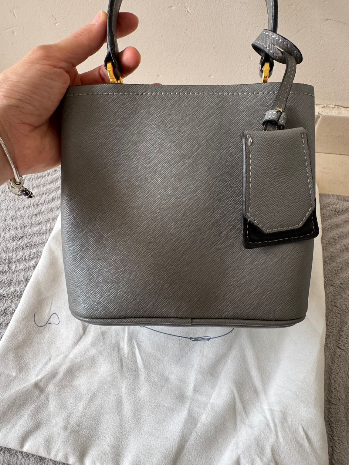 Prada Gri Deri Çanta — görsel 5/6