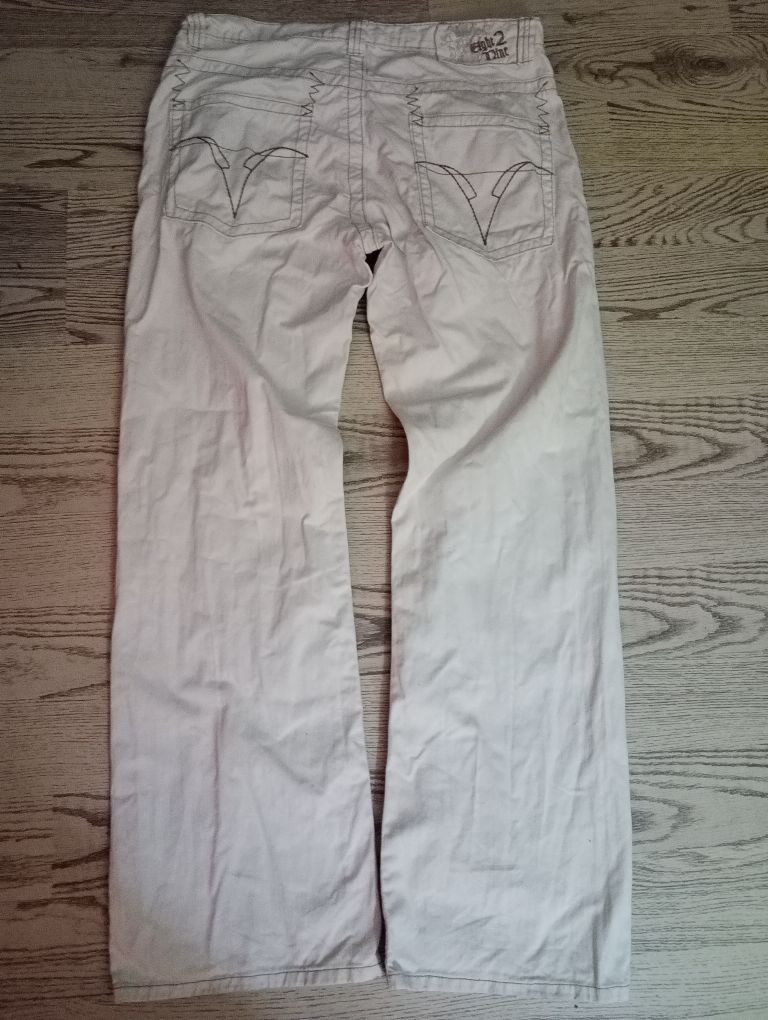 Beyaz Erkek Bootcut Vintage Y2K Jean — görsel 3/4